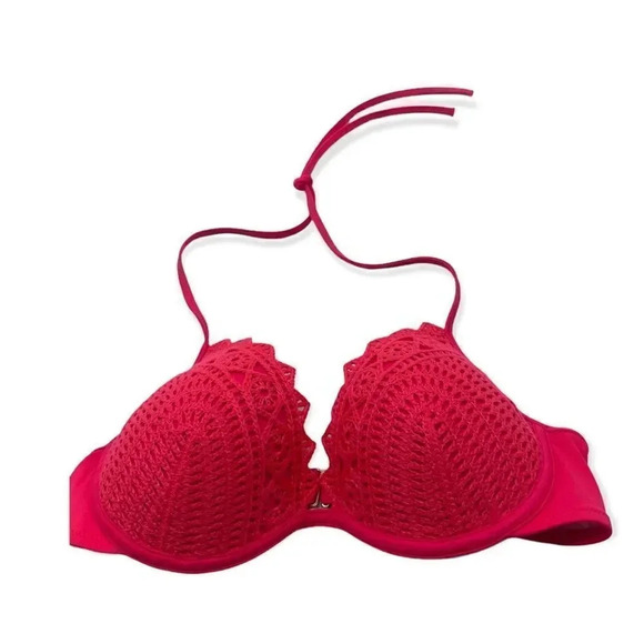 Shade and shore coral crochet bikini top size 36B - Picture 1 of 12